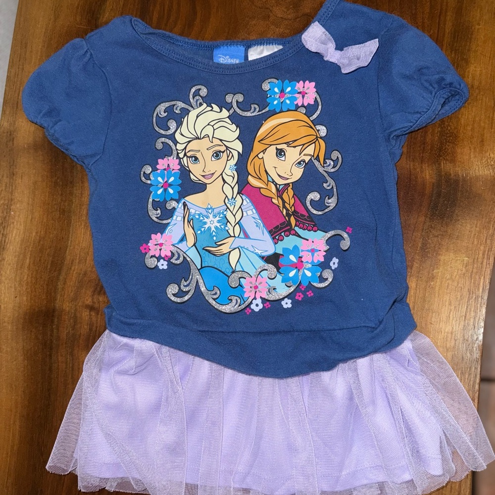 Disney Frozen Blue and Purple Kids Tee‎